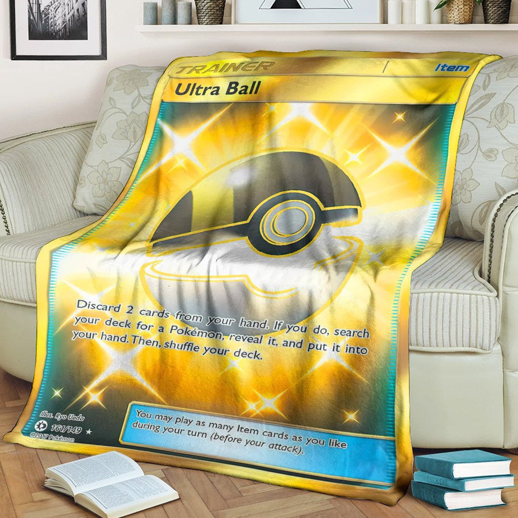 Anime Pkm Ultra Ball Trainer Custom Soft Blanket / S/(43X55)