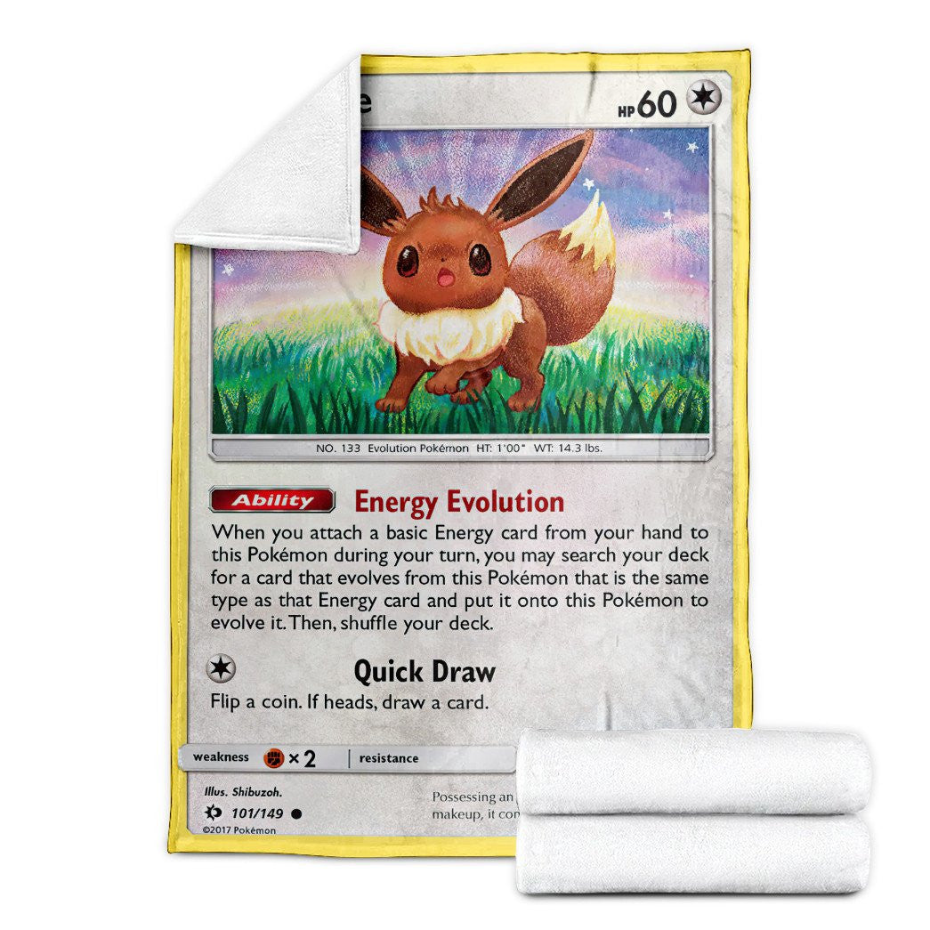 Anime Pkm Eevee Sun & Moon Custom Soft Blanket