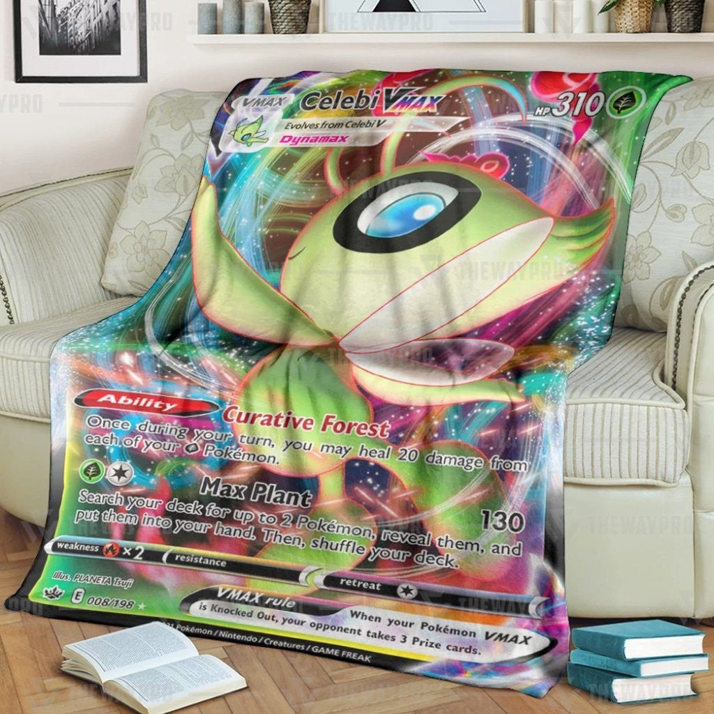 Anime Pkm Celebi Vmax Chilling Reign Custom Soft Blanket / S/(43X55)