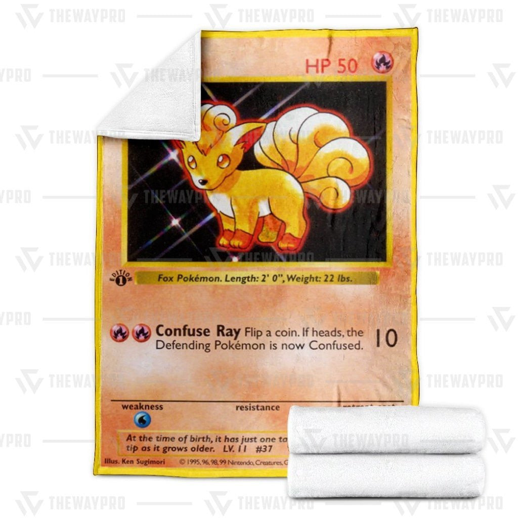 Anime Pkm Vulpix Base Set Custom Soft Blanket