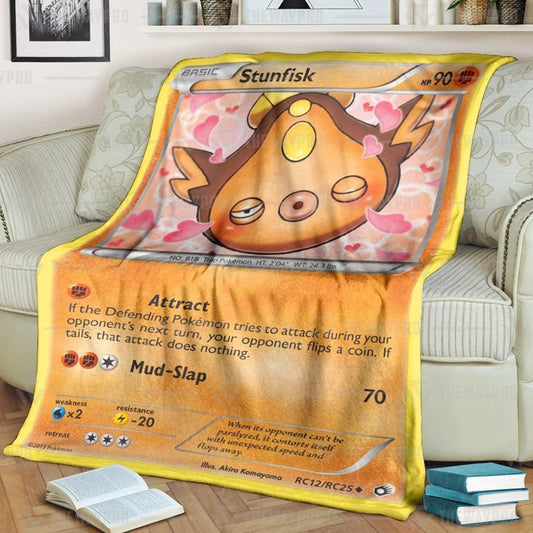 Anime Pkm Stunfisk Legendary Treasures Custom Soft Blanket / S/(43X55)