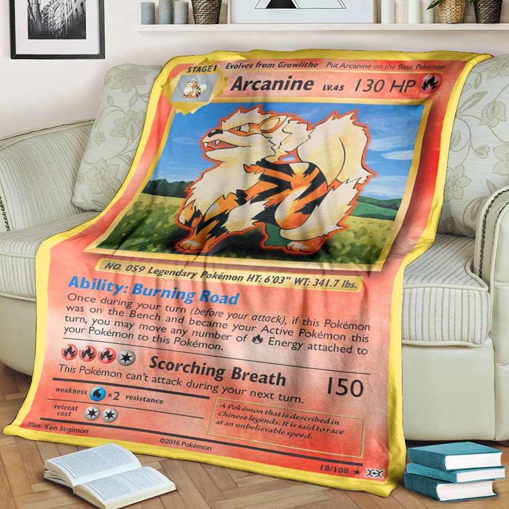 Anime Pkm Arcanine Evolutions Custom Soft Blanket / S/(43X55)