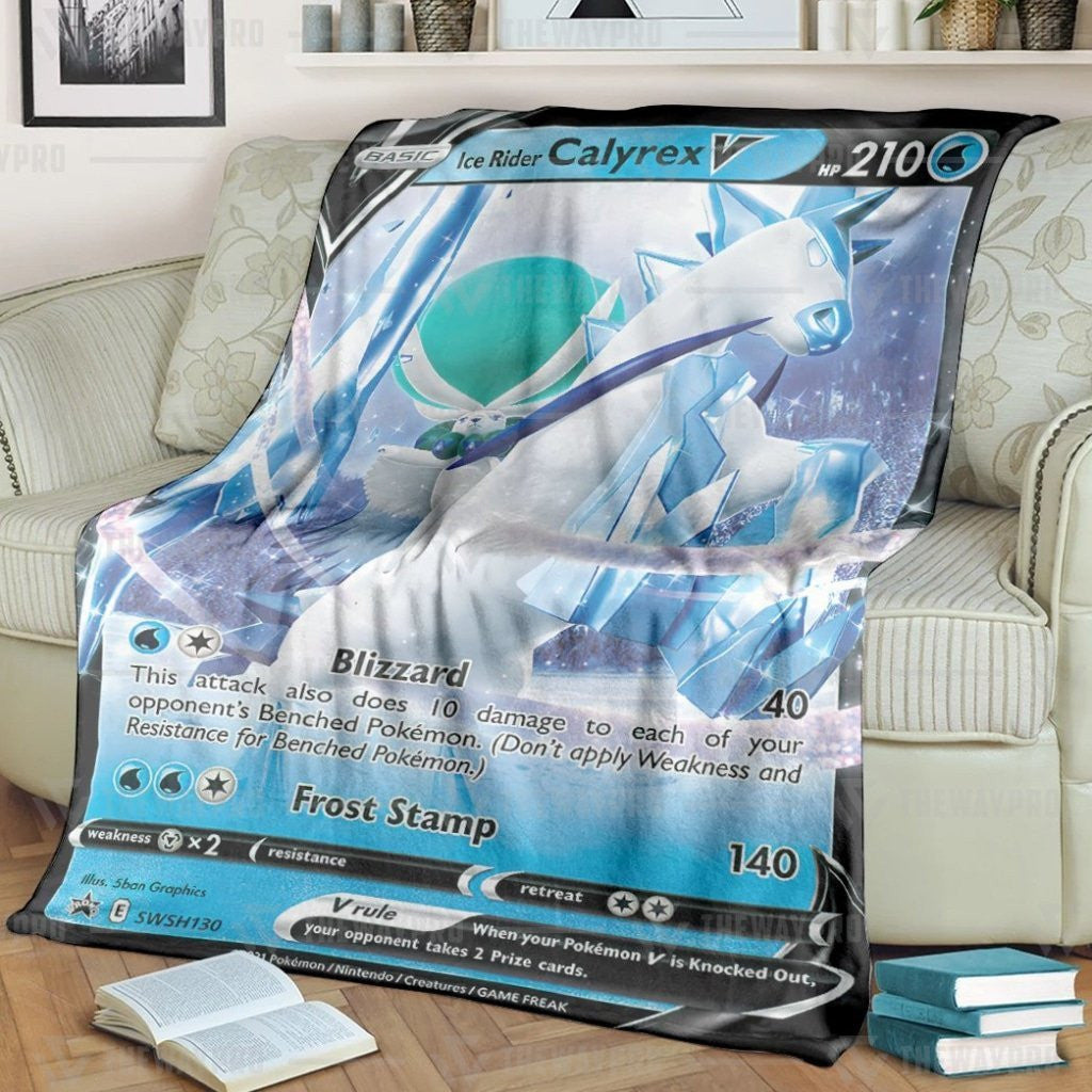 Anime Pkm Ice Rider Calyrex V Custom Soft Blanket / S/(43X55)