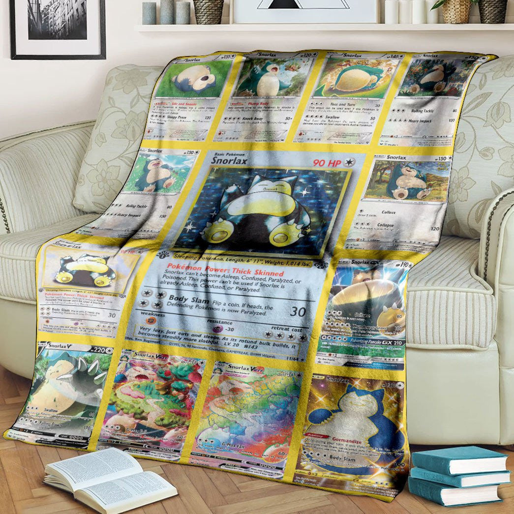 Anime Pkm Snorlax Cards Version 2 Custom Soft Blanket / S/(43X55)