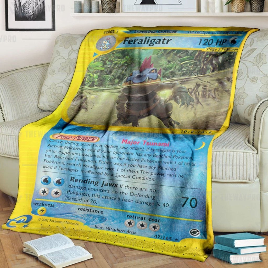 Anime Pkm Feraligatr Expedition Custom Soft Blanket / S/(43X55)