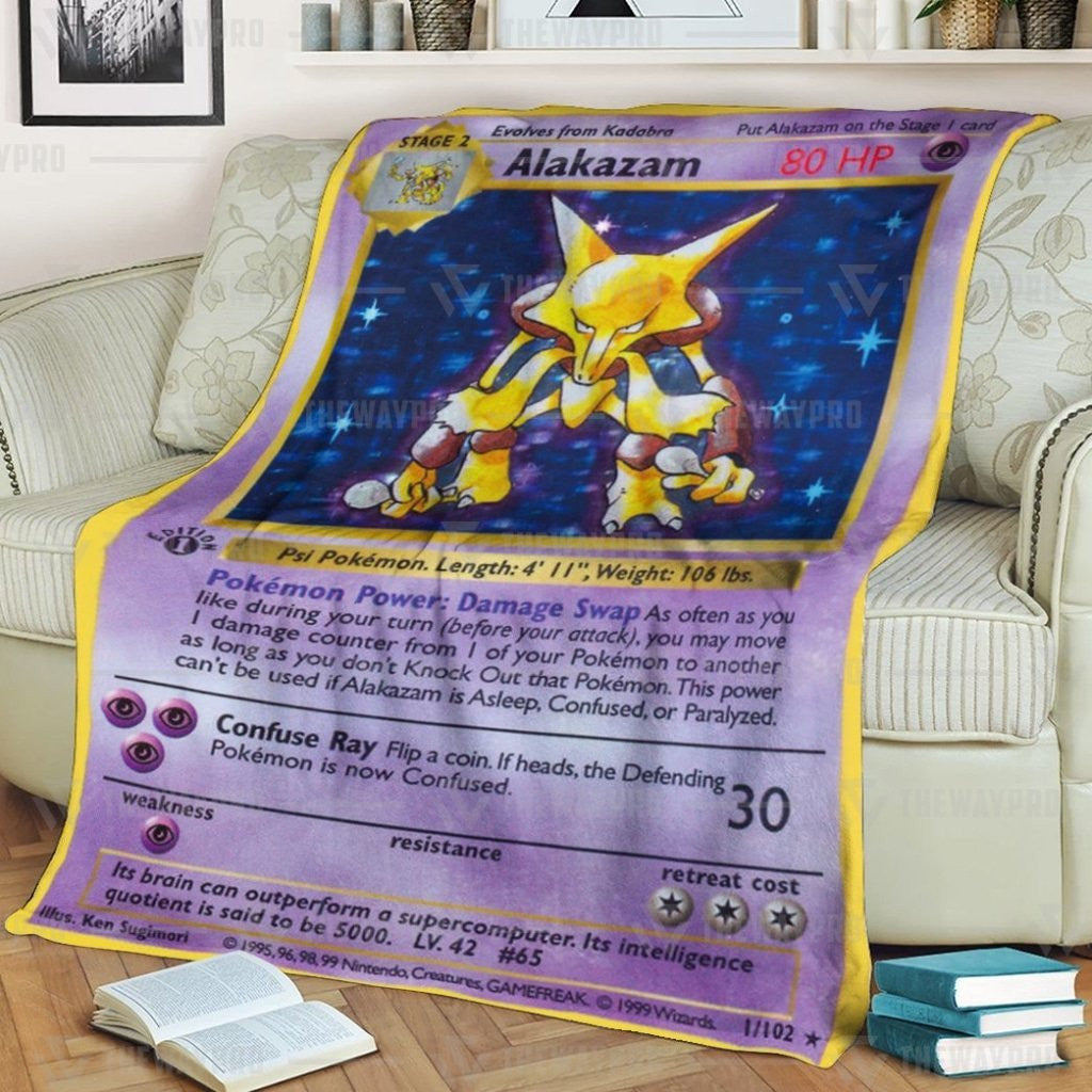 Anime Pkm Basic Alakazam Custom Soft Blanket / S/(43X55)