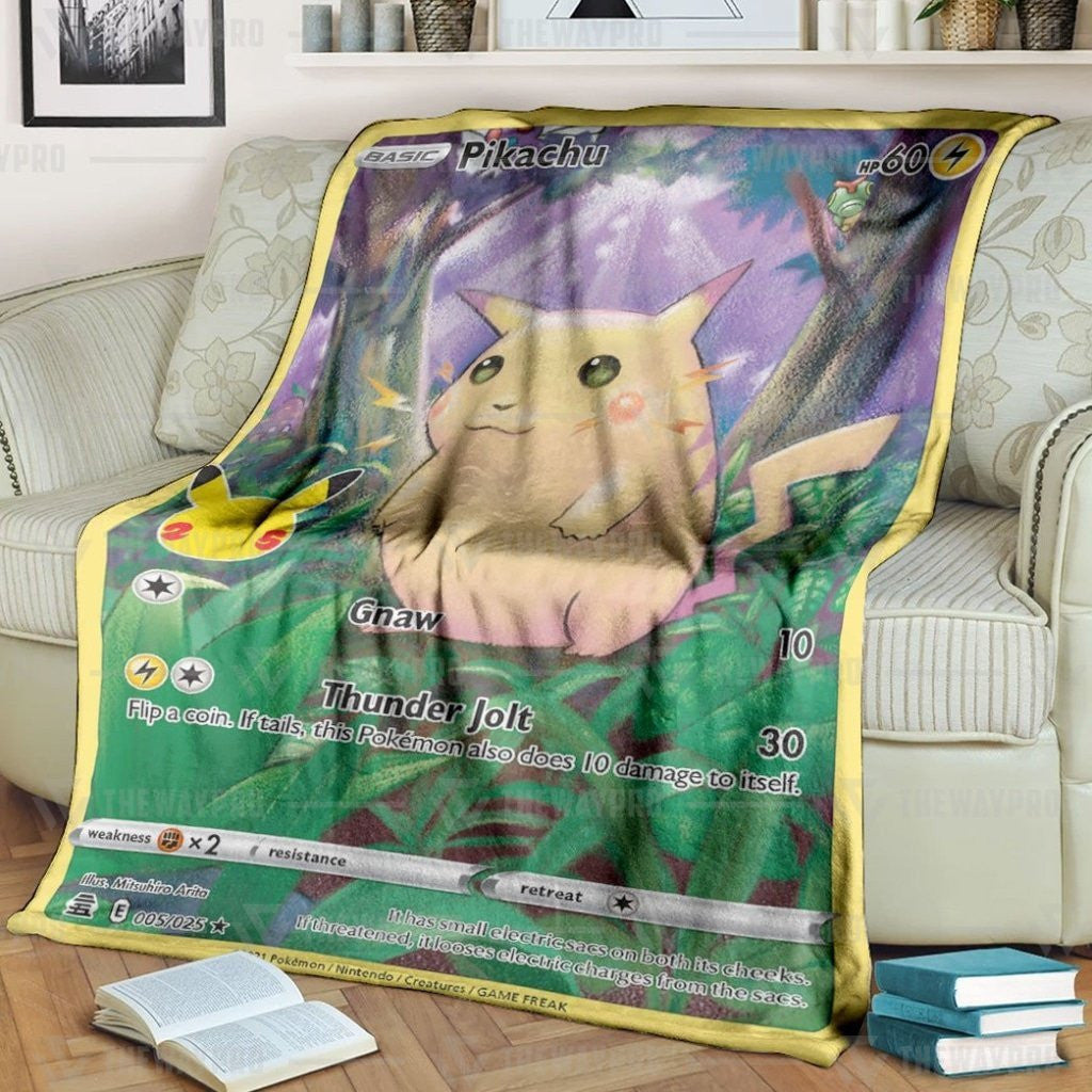 Anime Pkm Pikachu Celebrations Custom Soft Blanket / S/(43X55)