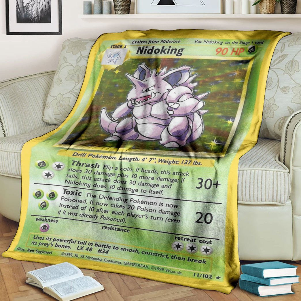 Anime Pkm Nidoking Base Set Custom Soft Blanket / S/(43X55)