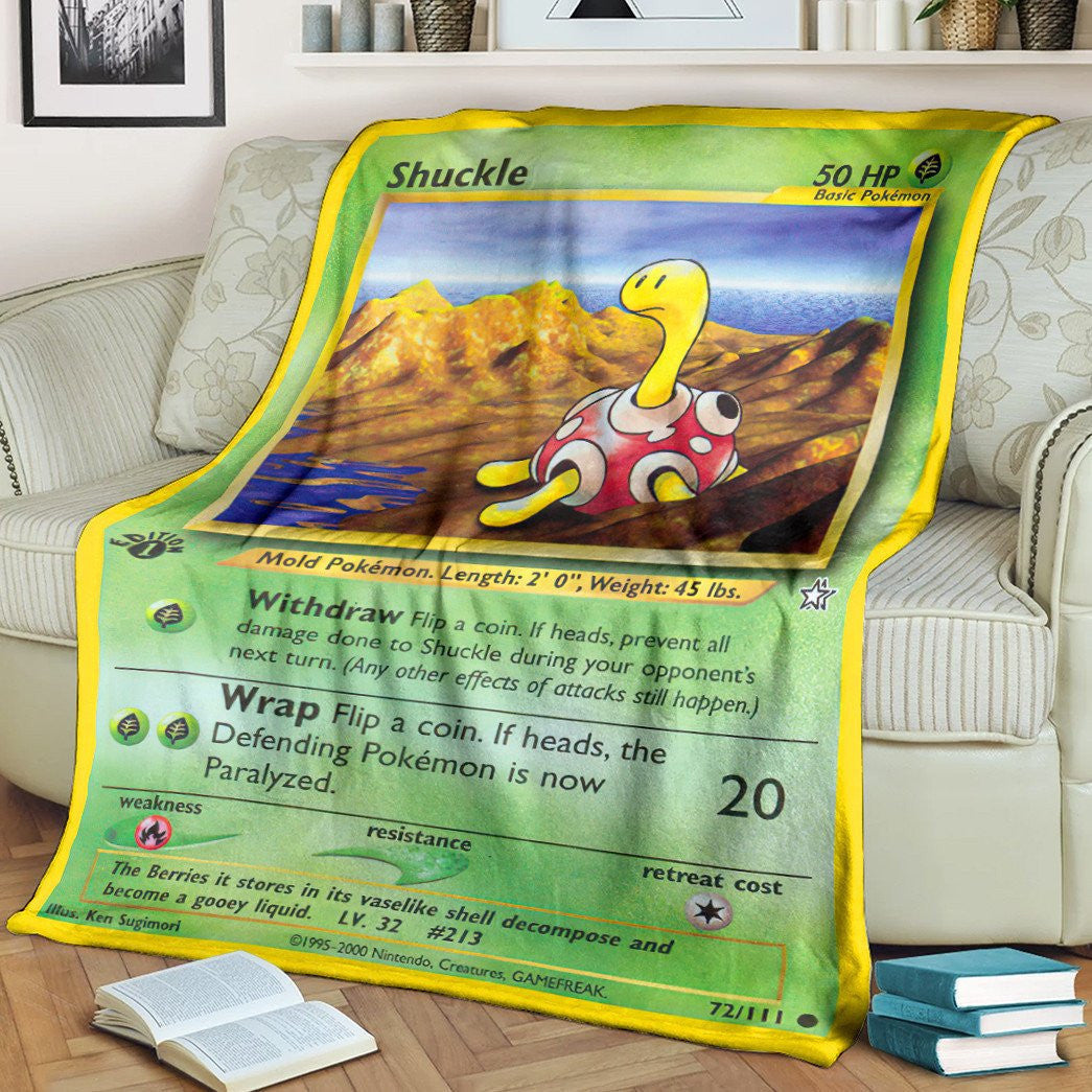 Anime Pkm Shuckle Neo Genesis Custom Soft Blanket / S/(43X55)