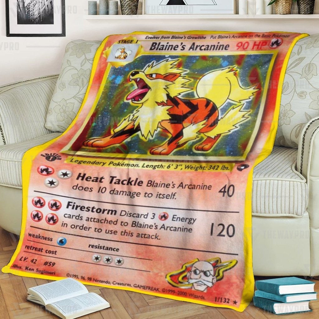 Anime Pkm Blaines Arcanine Custom Soft Blanket / S/(43X55)