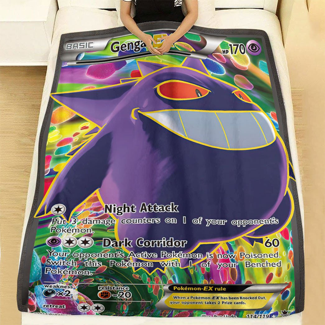 Anime Pkm Gengar Ex Phantom Forces Custom Soft Blanket