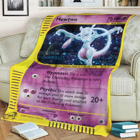 Anime Pkm Mewtwo Expedition Custom Soft Blanket / S/(43X55)