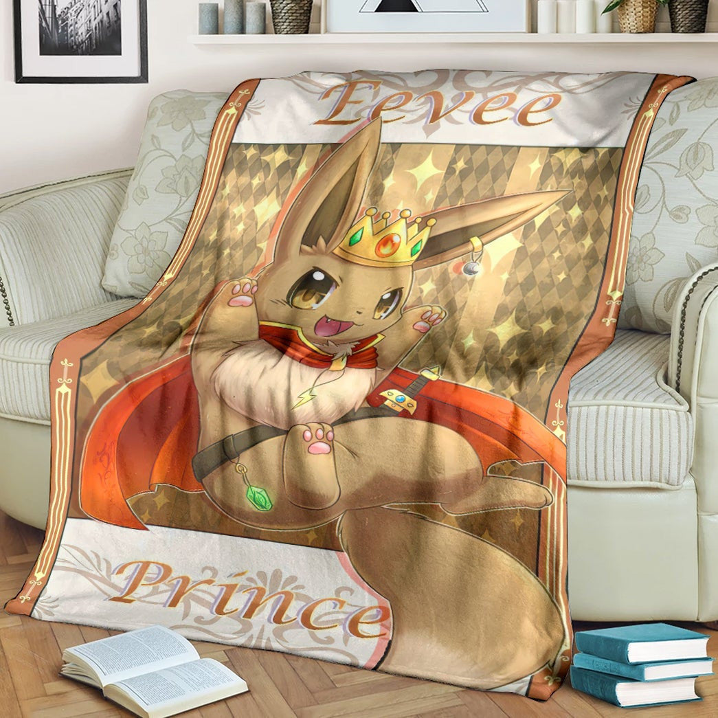 Anime Pkm Eevee Prince Custom Soft Blanket / S/(43X55)