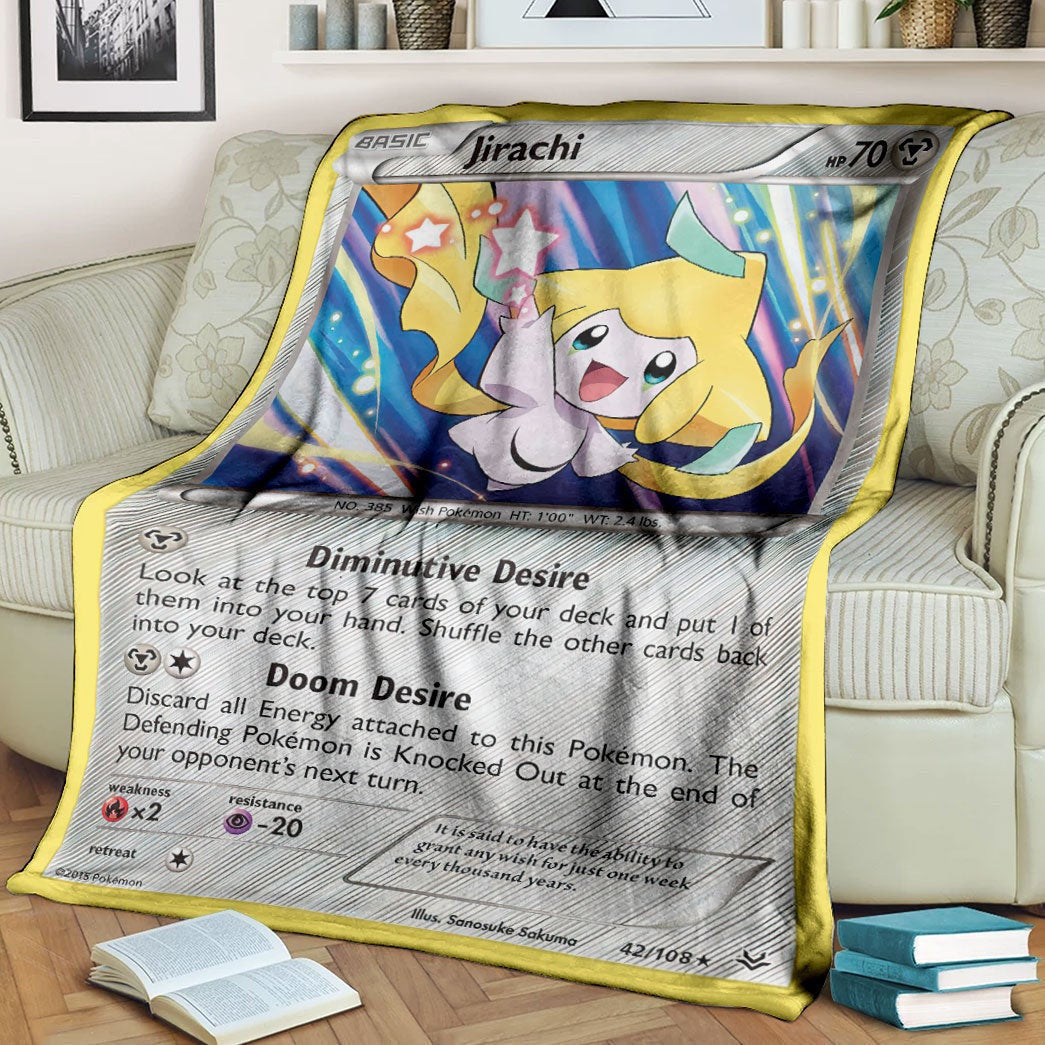 Anime Pkm Jirachi Roaring Skies Custom Soft Blanket / S/(43X55)