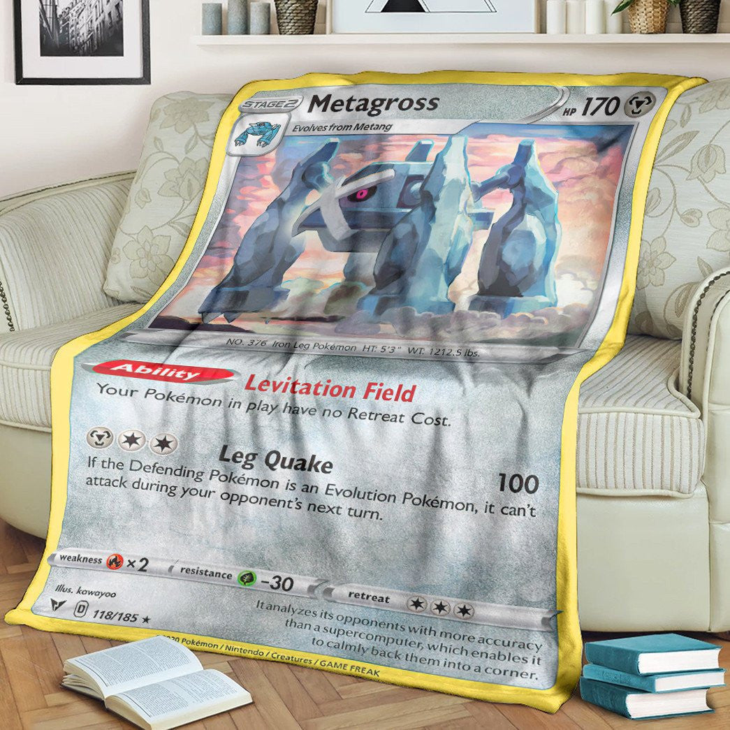 Anime Pkm Metagross Vivid Voltage Custom Soft Blanket / S/(43X55)