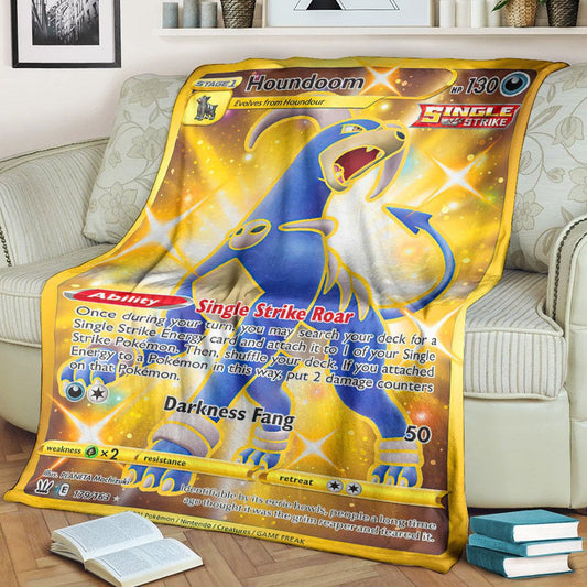 Anime Pkm Houndoom Battle Styles Custom Soft Blanket / S/(43X55)