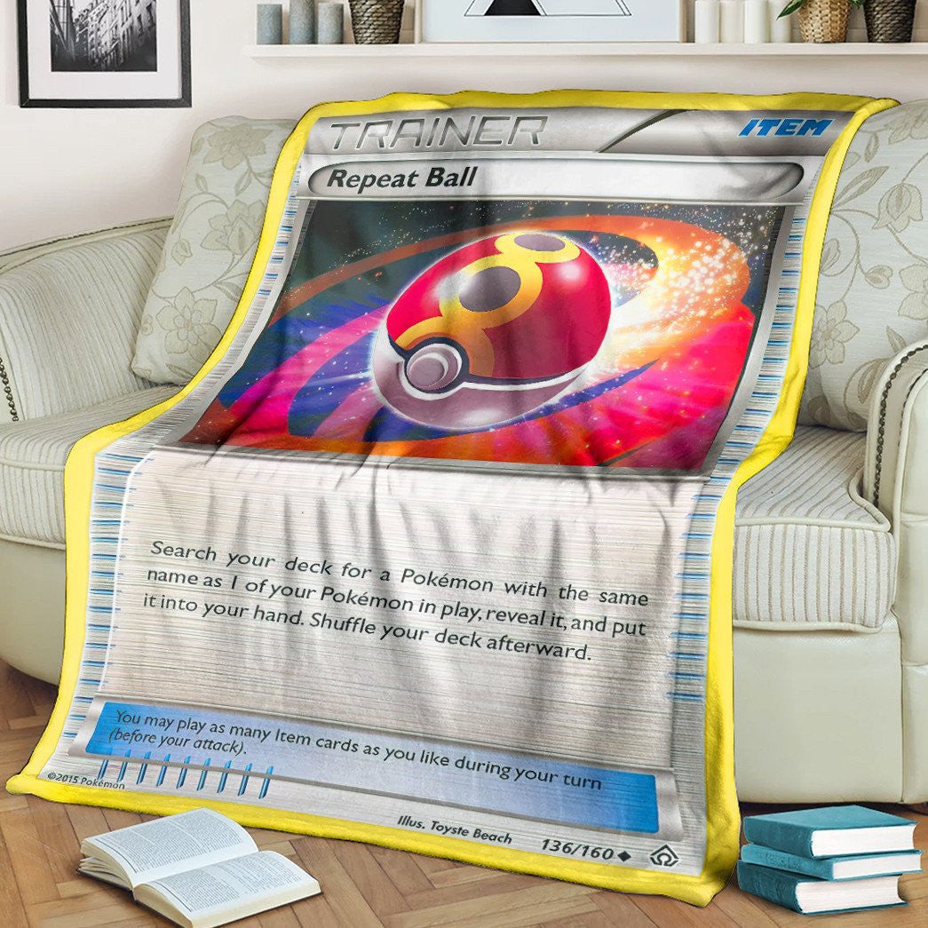 Anime Pkm Repeat Ball Trainer Custom Soft Blanket / S/(43X55)