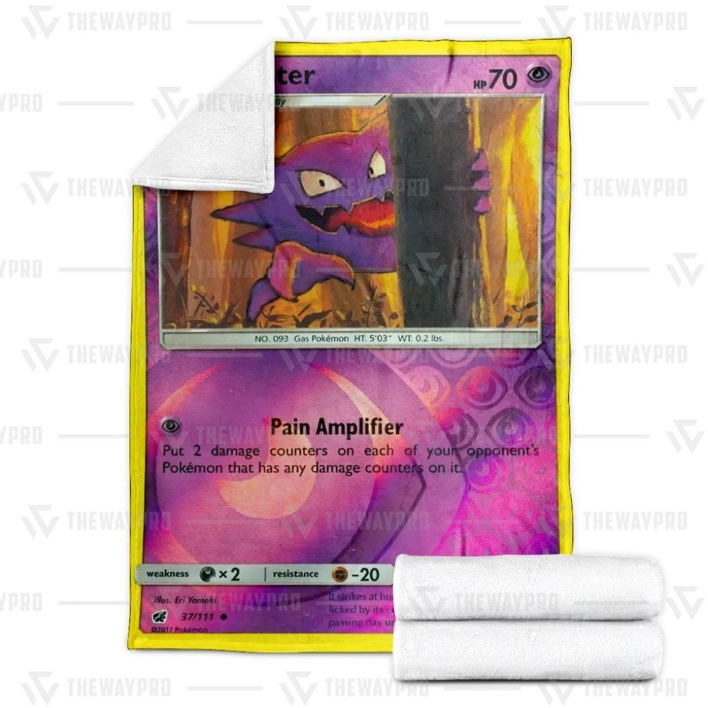 Anime Pkm Haunter Sun & Moon Crimson Invasion Custom Soft Blanket