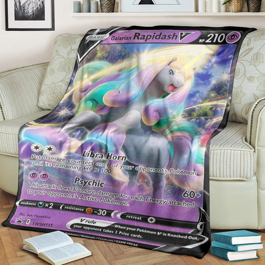 Anime Pkm Galarian Rapidash Custom Soft Blanket / S/(43X55)