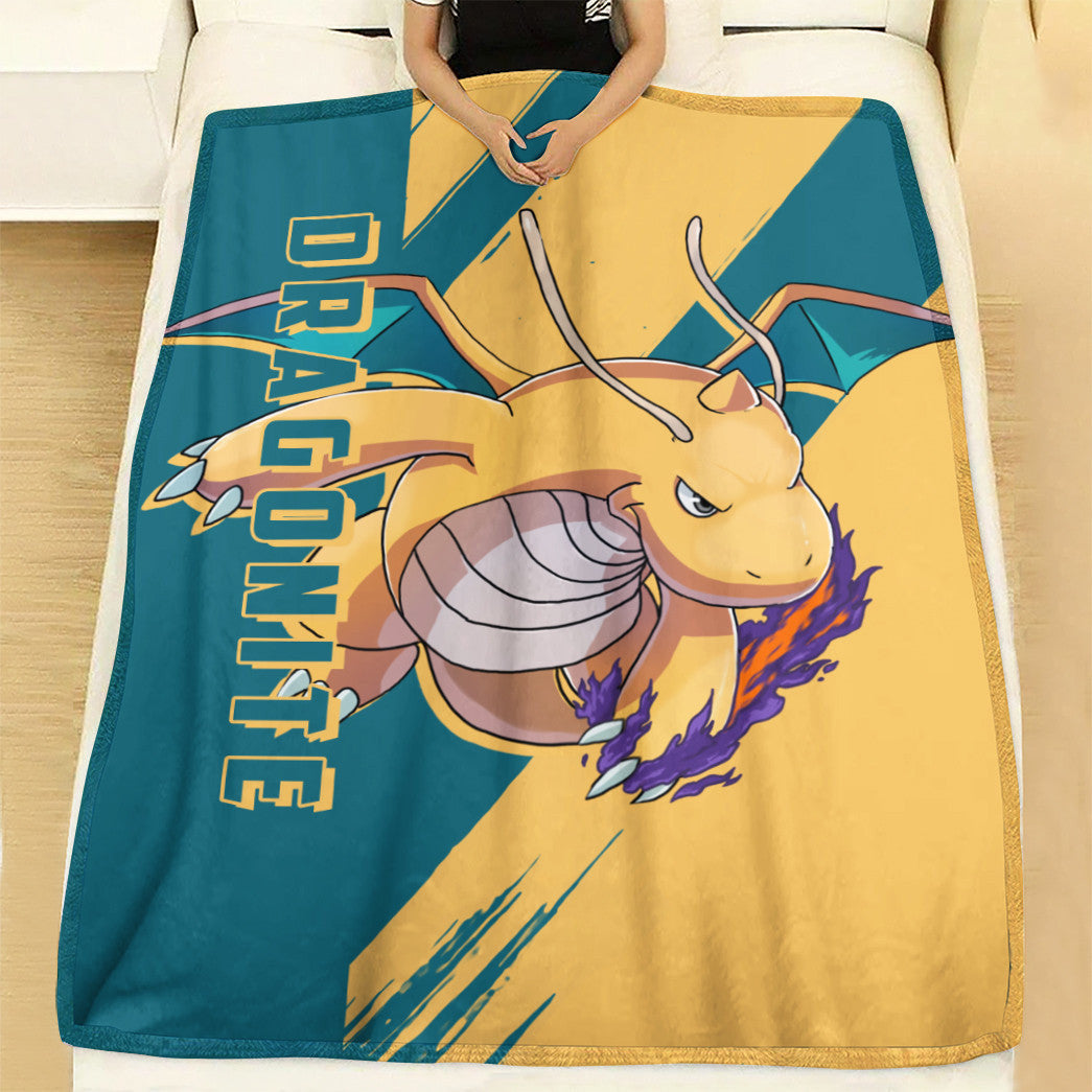 Anime Pkm Dragonite Custom Soft Blanket XO1003227