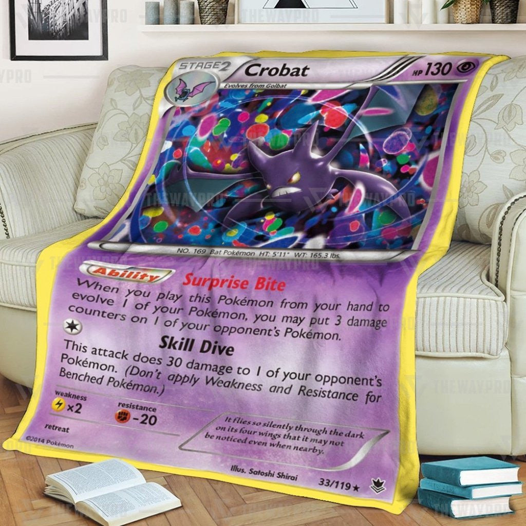 Anime Pkm Basic Crobat Custom Soft Blanket / S/(43X55)