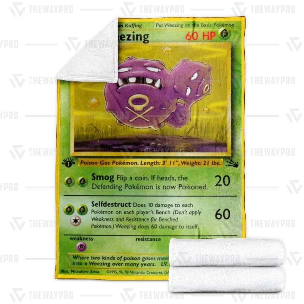 Anime Pkm Weezing 1St Edition Custom Soft Blanket