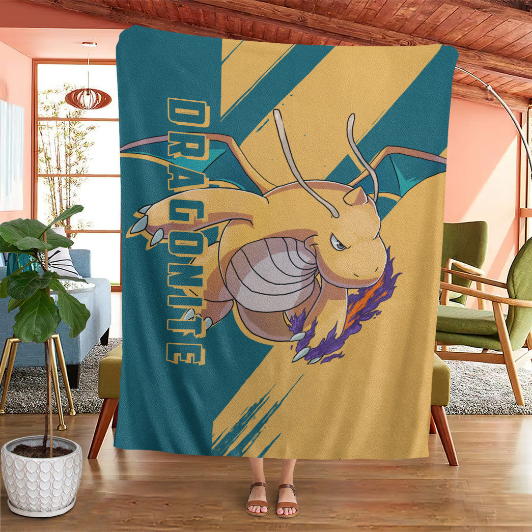 Anime Pkm Dragonite Custom Soft Blanket XO1003227