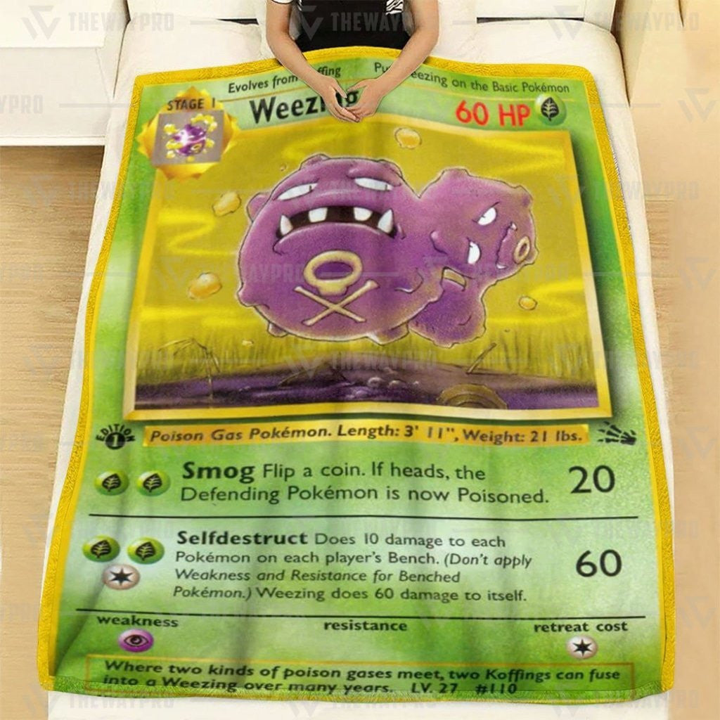 Anime Pkm Weezing 1St Edition Custom Soft Blanket