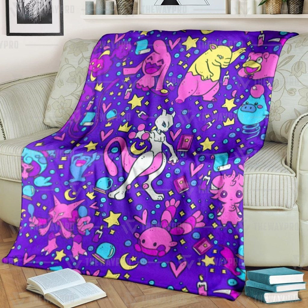 Anime Pkm Psychic Custom Soft Blanket / S/(43X55)