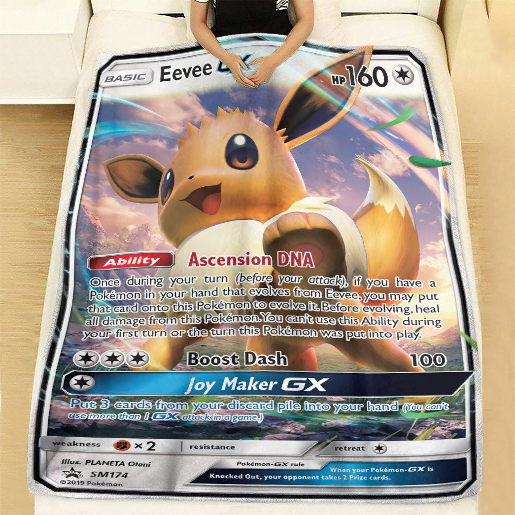 Anime Pkm Eevee-Gx Sun & Moon Promos Custom Soft Blanket