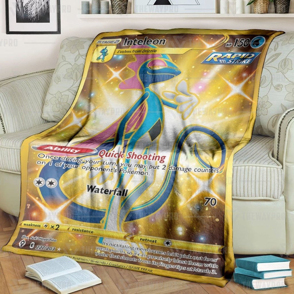 Anime Pkm Inteleon Evolving Skies Custom Soft Blanket / S/(43X55)