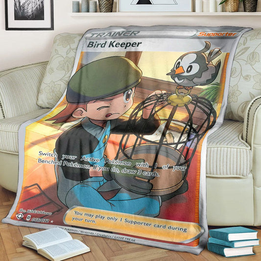 Anime Pkm Bird Keeper Shining Fates Trainer Custom Soft Blanket / S/(43X55)