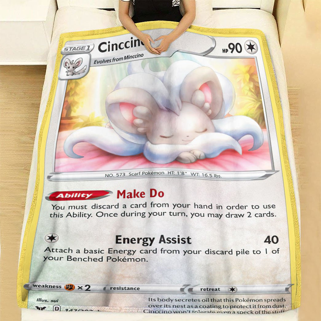 Anime Pkm Cinccino Custom Soft Blanket