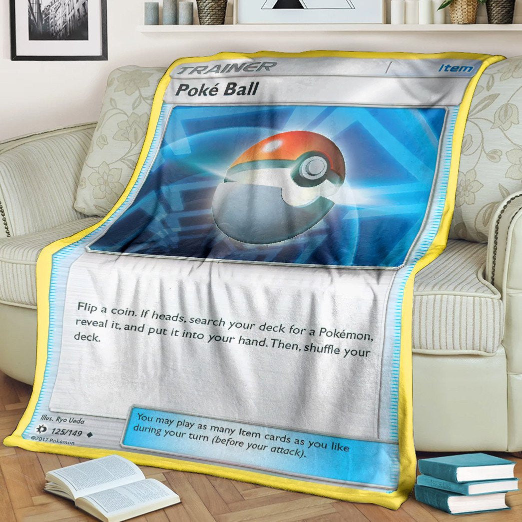 Anime Pkm Poke Ball Trainer Custom Soft Blanket / S/(43X55)