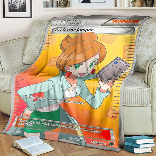 Anime Pkm Professor Juniper Trainer Custom Soft Blanket / S/(43X55)