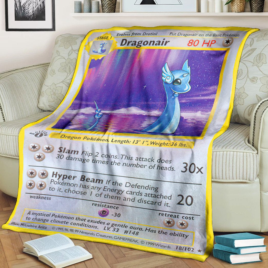 Anime Pkm Dragonair Base Set Custom Soft Blanket / S/(43X55)