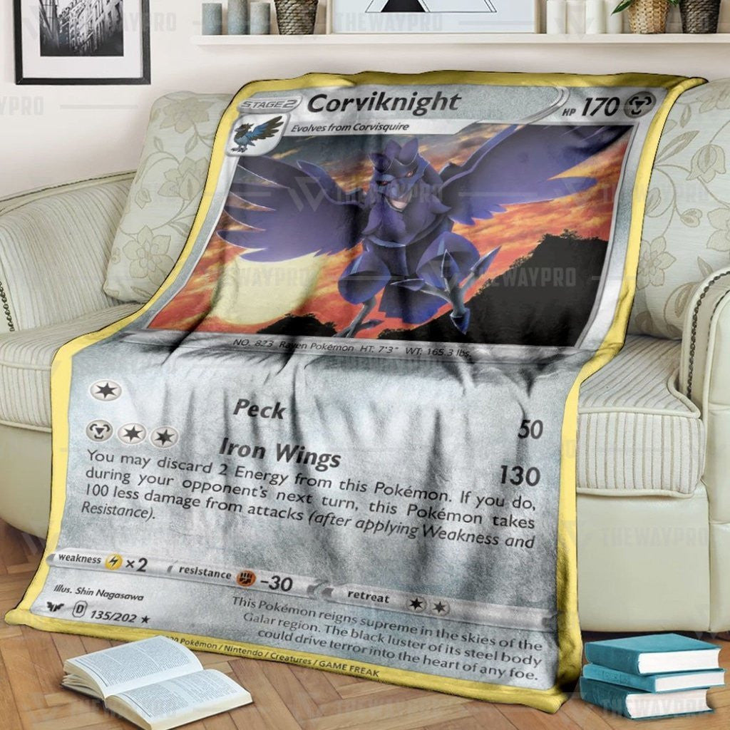 Anime Pkm Corviknight Custom Soft Blanket / S/(43X55)