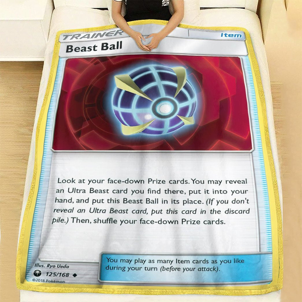 Anime Pkm Beast Ball Trainer Custom Soft Blanket