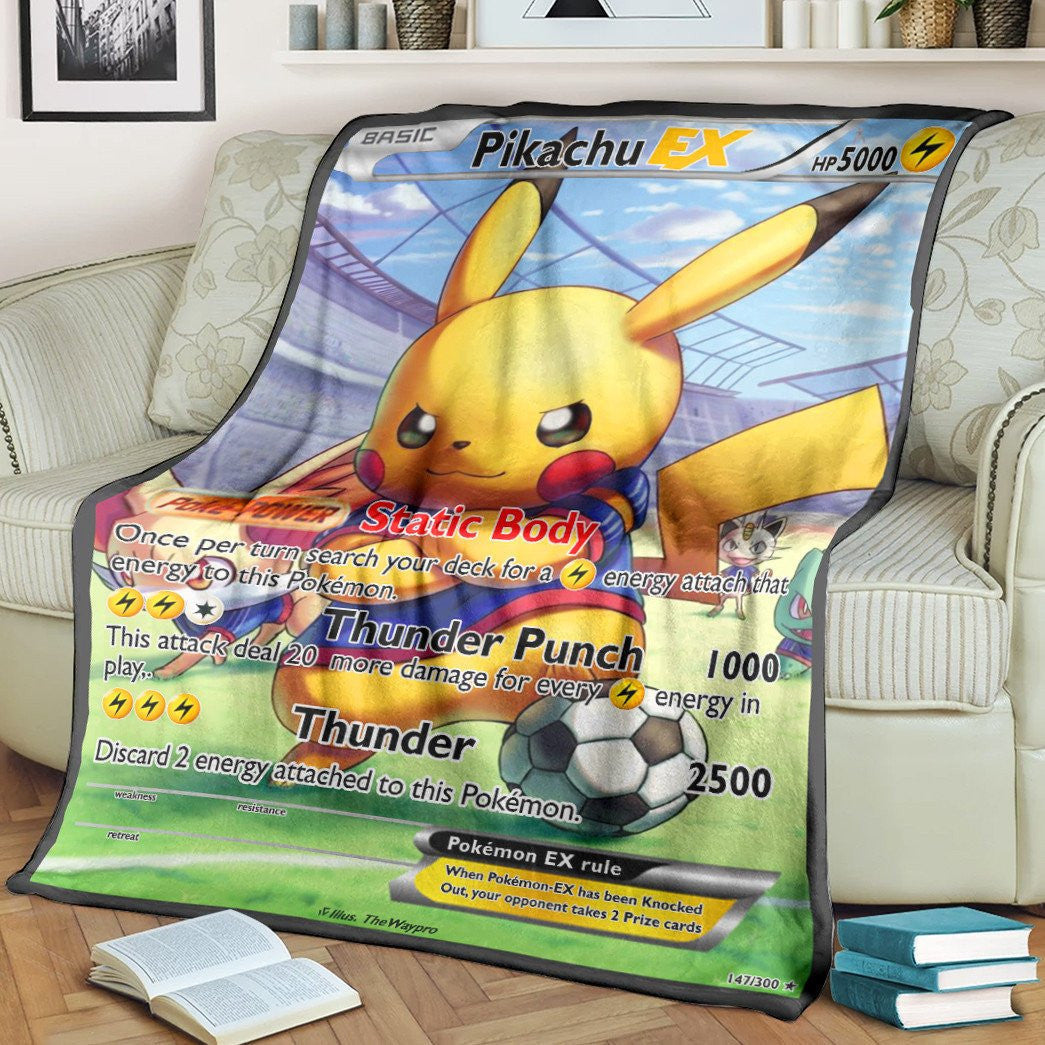 Anime Pkm Pikachu Ex Custom Soft Blanket / S/(43X55)