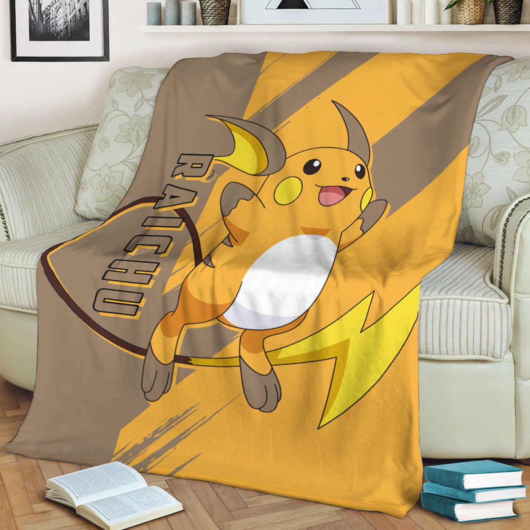 Anime Pkm Raichu Custom Soft Blanket / S/(43X55) XO1003225