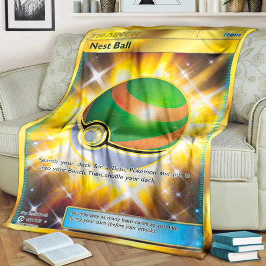 Anime Pkm Nest Ball Trainer Custom Soft Blanket / S/(43X55)