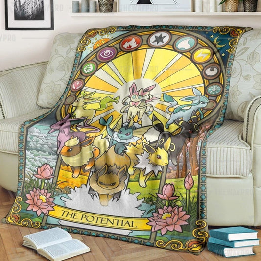 Anime Pkm Eevee The Potential Custom Soft Blanket / S/(43X55)