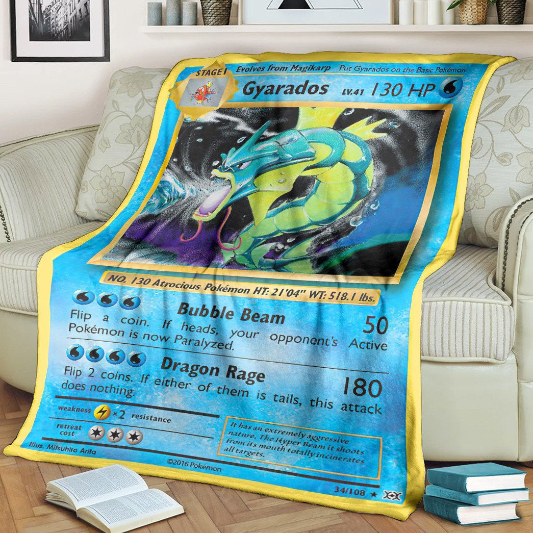 Anime Pkm Gyarados Evolutions Custom Soft Blanket / S/(43X55)