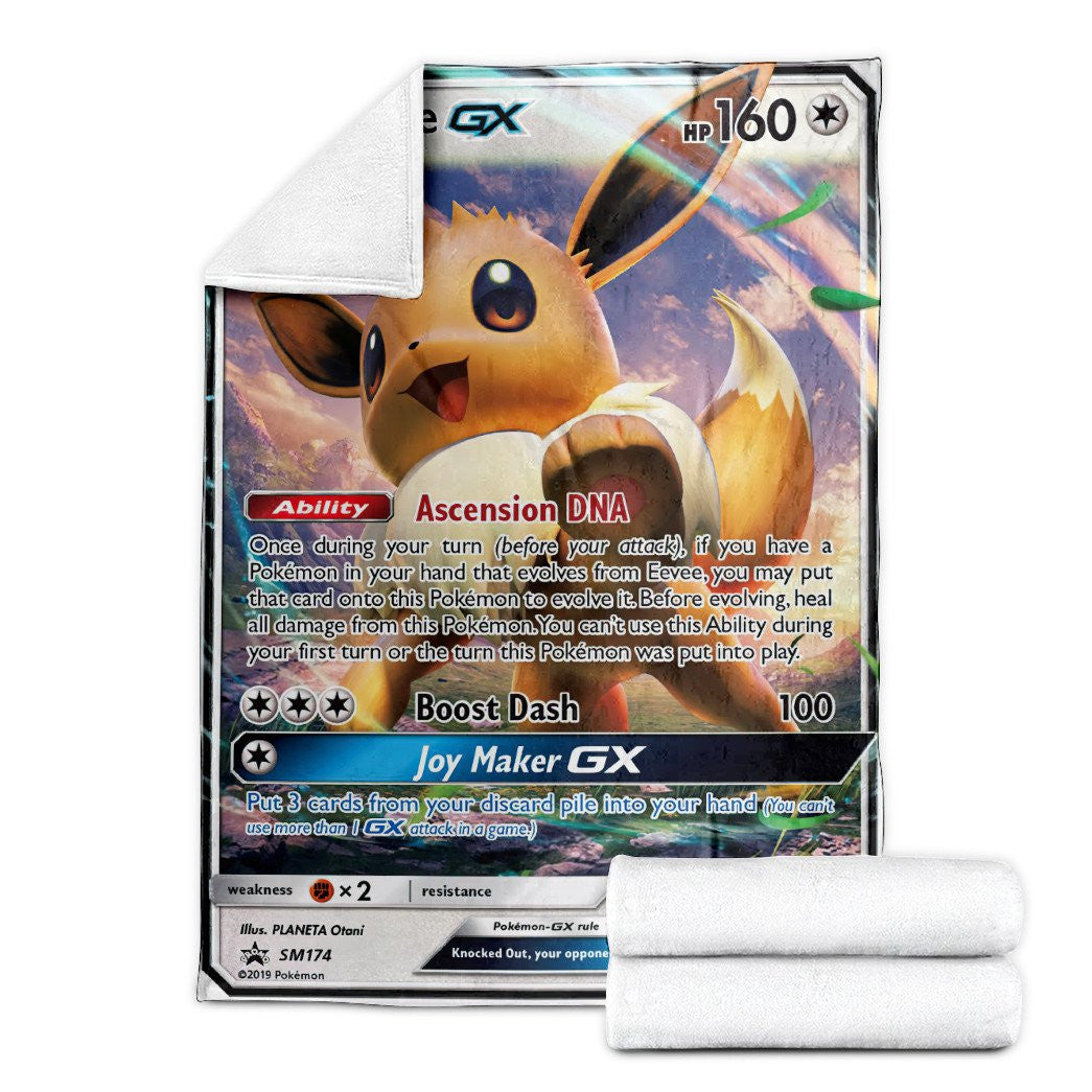 Anime Pkm Eevee-Gx Sun & Moon Promos Custom Soft Blanket