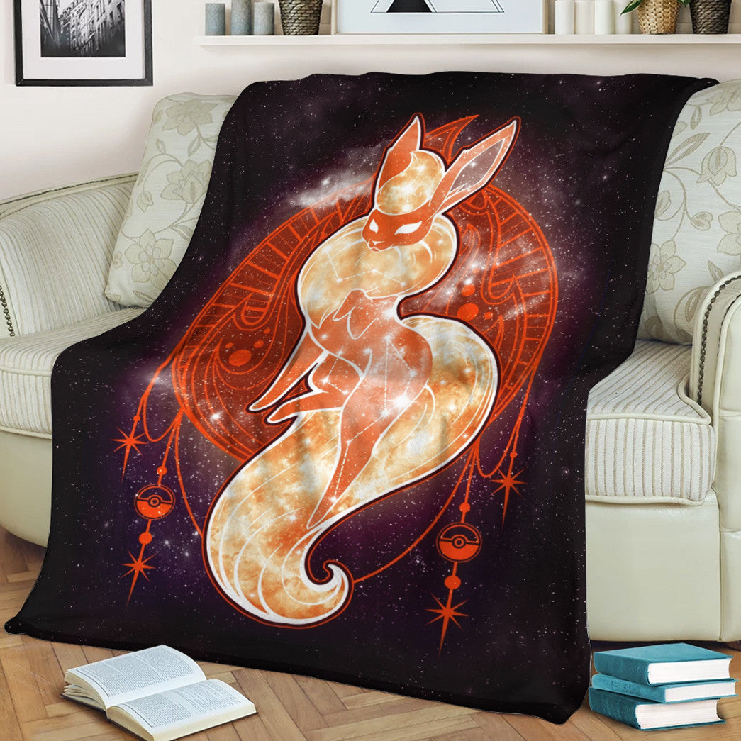 Anime Pkm Flareon Starry Custom Soft Blanket / S/(43X55) XO1103225