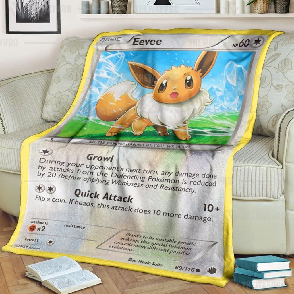 Anime Pkm Eevee Plasma Freeze Custom Soft Blanket / S/(43X55)