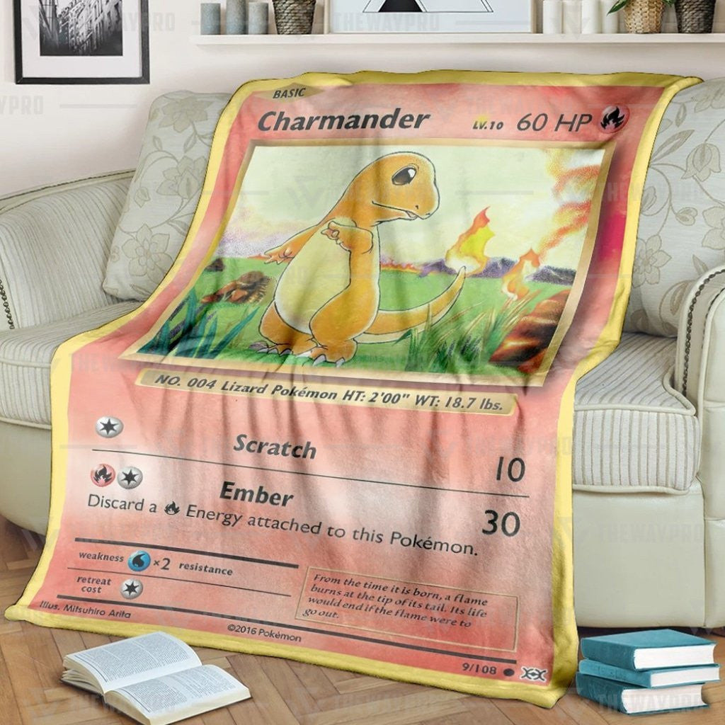 Anime Pkm Charmander Custom Soft Blanket / S/(43X55)