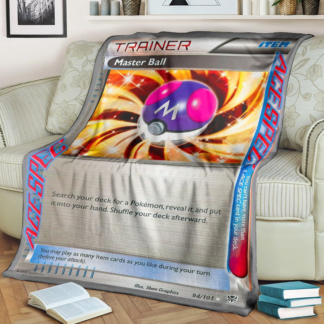 Anime Pkm Master Ball Trainer Custom Soft Blanket / S/(43X55)