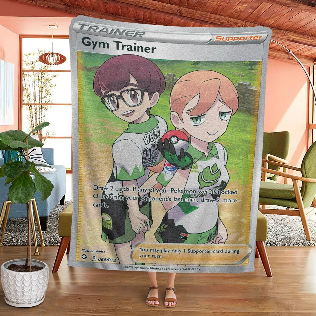 Anime Pkm Gym Trainer Custom Soft Blanket