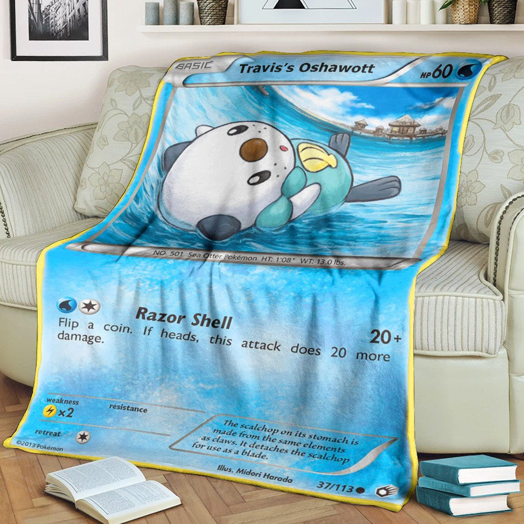 Anime Pkm Travis Oshawott Custom Soft Blanket / S/(43X55)